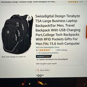 Swissdigital Design Terabyte TSA large business bag